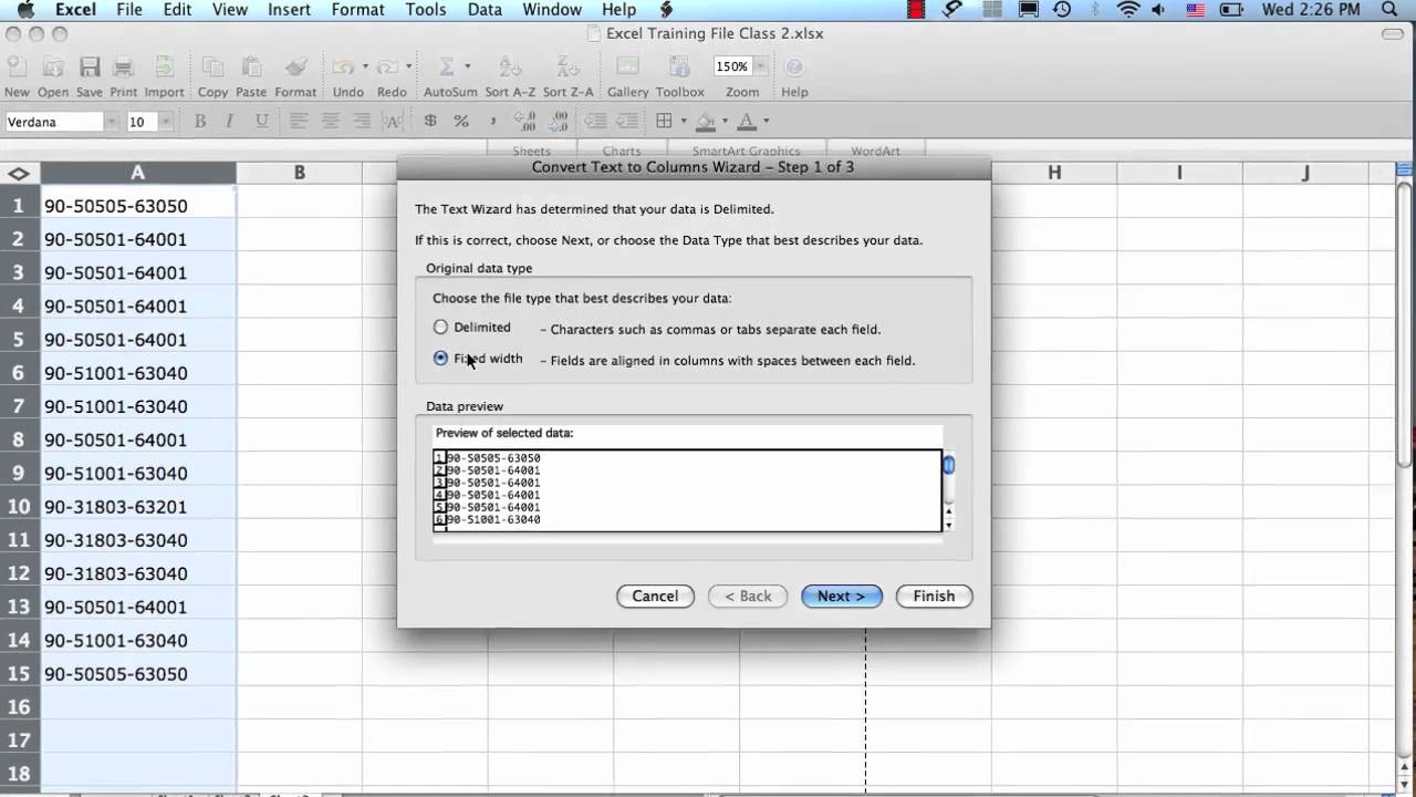 delete letter columns excel for mac